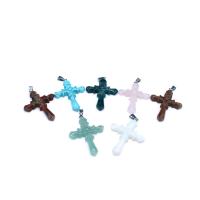 Gemstone Jewelry Pendant, Natural Stone, Cross 