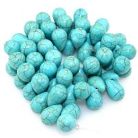 Synthetic Turquoise Beads, Teardrop, polished, DIY dark green 