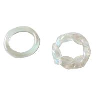 Resin Finger Ring, 2 pieces & for woman, white, nickel, lead & cadmium free 