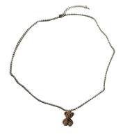 Zinc Alloy Necklace, with Flocking Fabric, silver color plated, for woman, brown, 22mm .47 Inch 