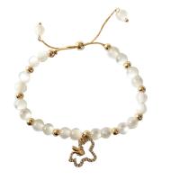 Bracelets Chatoyant, alliage de zinc, avec Oeil de chat, Placage de couleur d'or, pour femme & avec strass, blanc .08 pouce, Vendu par brin