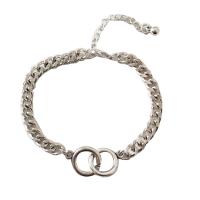 Moda pulseras de la aleación de Zinc, chapado en color de plata, para mujer, longitud:6.29 Inch, Vendido por Sarta