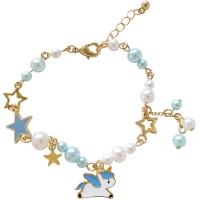 Pulsera del esmalte de la aleación de zinc, con Perlas plásticas, chapado, para mujer, más colores para la opción, longitud:7.87 Inch, Vendido por Sarta