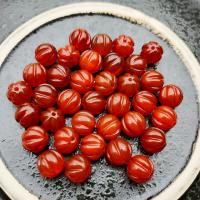 Natural Red Agate Beads, Pumpkin, polished, DIY red 