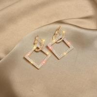 Huggie Hoop Drop Earring, Zinc Alloy, fashion jewelry & with rhinestone 