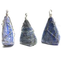 Pendentifs Lapis Lazuli, avec alliage de zinc, Irrégulière, 30-35x20-24x58-62mm, Vendu par PC