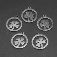 Stainless Steel Leaf Pendant, 304 Stainless Steel, Four Leaf Clover, DIY, original color Approx 1.2mm 