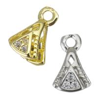 Fianza de pellizco de latón, metal, Joyería & micro arcilla de zirconia cúbica & para mujer, más colores para la opción, 6x9x6mm,1mm, agujero:aproximado 1.5mm, Vendido por UD