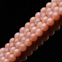 Sunstone Bead, Round, polished, DIY orange 