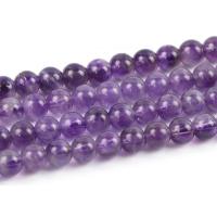 Natürliche Amethyst Perlen, rund, poliert, DIY & verschiedene Größen vorhanden, violett, verkauft von Strang