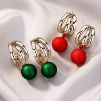 Huggie Hoop Drop Earring, Zinc Alloy, with Shell Pearl, fashion jewelry 