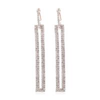 Huggie Hoop Drop Earring, Zinc Alloy, fashion jewelry & with rhinestone 