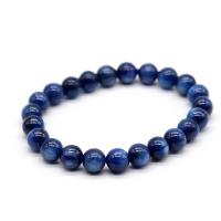 Quarz Armbänder, Cyanit, rund, für Frau, blau, 8mm, Länge:6.2 ZollInch, verkauft von Strang