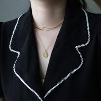 Collier de bijoux de titane, Acier titane, bijoux de mode, doré 41+5.5cm, Vendu par brin