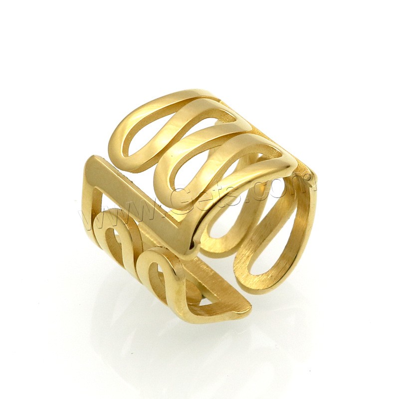 Edelstahl Fingerring, plattiert, unisex & verschiedene Größen vorhanden & hohl, keine, 16mm, Größe:6-9, verkauft von PC