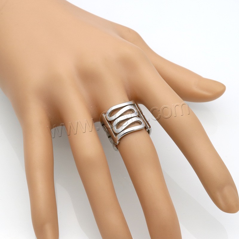 Edelstahl Fingerring, plattiert, unisex & verschiedene Größen vorhanden & hohl, keine, 16mm, Größe:6-9, verkauft von PC