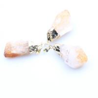 Natural Quartz Pendants, Citrine, DIY, yellow 