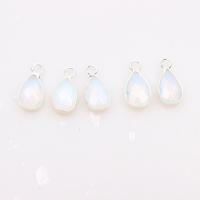 Natural Quartz Pendants, Clear Quartz, Teardrop, DIY & faceted, white 