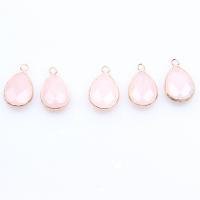 Natural Quartz Pendants, Rose Quartz, Teardrop, DIY & faceted, pink 