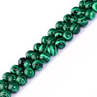 Natural Malachite Beads, Round, polished, DIY green 