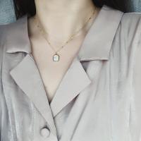 Collier de bijoux de titane, Acier titane, bijoux de mode, doré 42+5cm, Vendu par brin