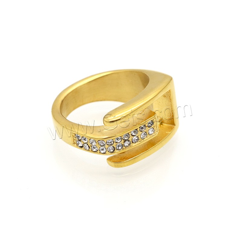 Strass Edelstahl Fingerring, mit Ton, plattiert, verschiedene Größen vorhanden & für Frau, keine, 12mm, 4.5mm, Größe:6-9, verkauft von PC