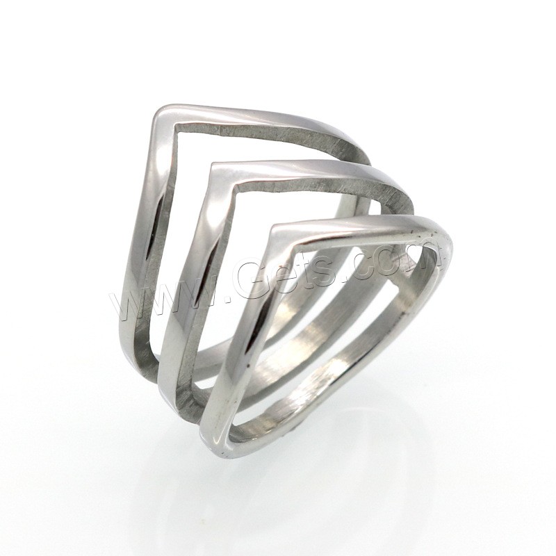 Edelstahl Fingerring, Geometrisches Muster, plattiert, verschiedene Größen vorhanden & für Frau & hohl, keine, 16mm, Größe:6-9, verkauft von PC