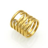 Strass Edelstahl Fingerring, plattiert, unisex & verschiedene Größen vorhanden & mit Strass, keine, 19mm, Größe:6-9, verkauft von PC