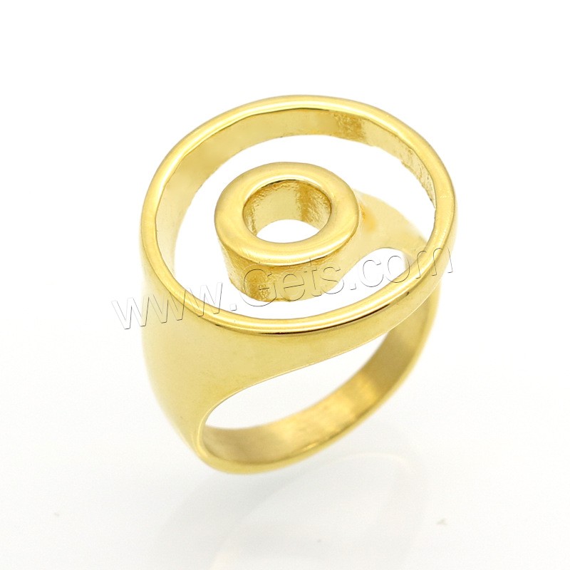 Edelstahl Fingerring, rund, plattiert, unisex & verschiedene Größen vorhanden & hohl, keine, 19mm, Größe:6-9, verkauft von PC