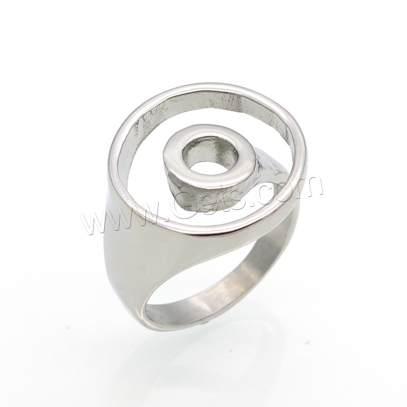 Edelstahl Fingerring, rund, plattiert, unisex & verschiedene Größen vorhanden & hohl, keine, 19mm, Größe:6-9, verkauft von PC