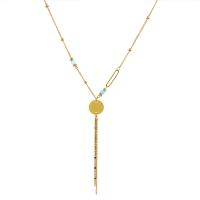 Collier de bijoux de titane, Acier titane, Placage de couleur d'or, pour femme Environ 17.71 pouce, Vendu par brin