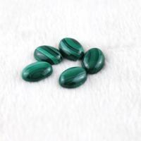 Malachite flat back cabochon, Oval, polished, durable & DIY, green 