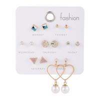 aleación de zinc Stud aretes, Pendiente de stud, Joyería & diferentes estilos para la opción & para mujer, más colores para la opción, Vendido por Set