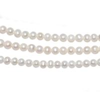 Round Cultured Freshwater Pearl Beads, polished, DIY, white, 7-8mm 