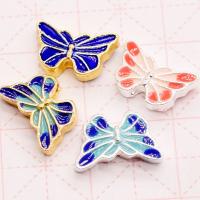 Cloisonne Beads, Zinc Alloy, with enamel, Butterfly, fashion jewelry & DIY 