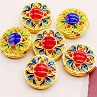 Cloisonne Beads, Zinc Alloy, with enamel, fashion jewelry & DIY 16mm 