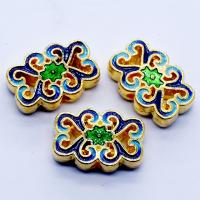 Cloisonne Beads, Zinc Alloy, with enamel, fashion jewelry & DIY, blue 