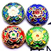 Cloisonne Beads, Zinc Alloy, with enamel, fashion jewelry & DIY 18mm 