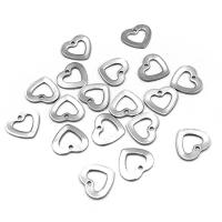 pendentifs de cœur en inox , acier inoxydable, coeur, Placage de couleur argentée, DIY, argent Vendu par sac