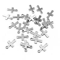 Stainless Steel Cross Pendants, silver color plated, DIY, silver color 