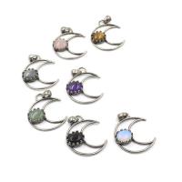 Gemstone Pendantifs en laiton, avec Pierre naturelle, bijoux de mode & unisexe, plus de couleurs à choisir Vendu par PC