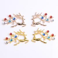 Brass Hair Accessories DIY Findings, Deer, plated, with rhinestone 