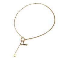 Collier de bijoux de titane, Acier titane, Placage de couleur d'or, pour femme Environ 15.74 pouce, Vendu par brin