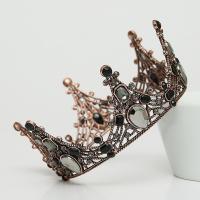 Bridal Tiaras, Zinc Alloy, Crown, plated & with rhinestone 