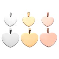 pendentifs de cœur en inox , acier inoxydable, coeur, Placage, normes différentes pour le choix, plus de couleurs à choisir, Vendu par PC