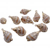 Trompette Shell pendentif en laiton, coquille de trompette, avec alliage de zinc, conque, Placage de couleur d'or, DIY Vendu par PC