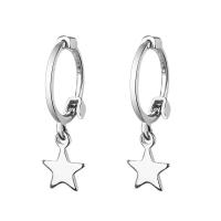 Huggie Hoop Drop Earring, Brass, platinum color plated & for woman 