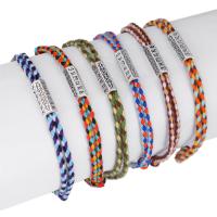 Fashion Jewelry Bracelet, Cotton Thread, with Zinc Alloy 