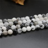 Perles Quartz rutile, Rond, poli, DIY & normes différentes pour le choix, Vendu par brin