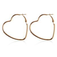 Zinc Alloy Hoop Earring, Heart, plated, for woman 45mm 